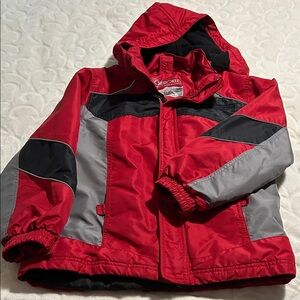 Cherokee Kids Puffer Jacket in Red and Gray